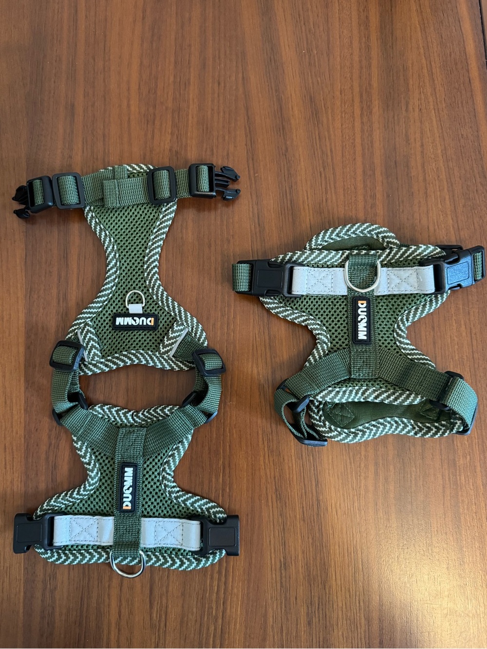 Pair of Olive Green Mesh Pet Harnesses